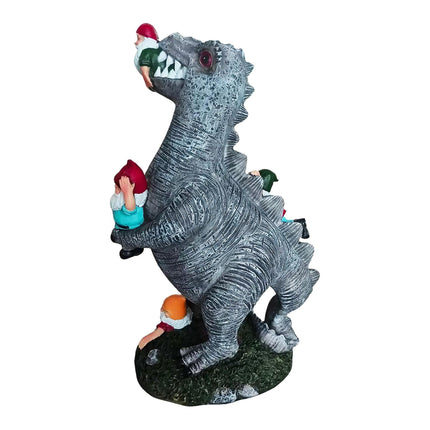 T-Rex-Gartenzwerg, Gnom-fressend, Polyresin, 28,5 cm