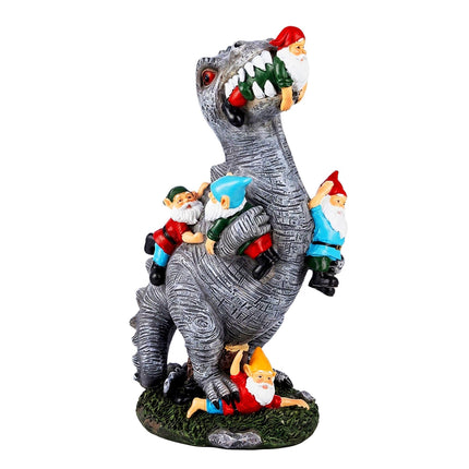 T-Rex-Gartenzwerg, Gnom-fressend, Polyresin, 28,5 cm