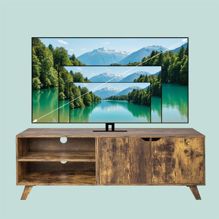 Tv-meubel met 6 vakken, geschikt voor tv's tot 60 inch.