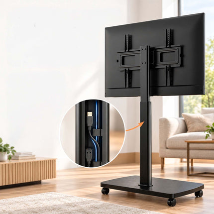 TV Floor Stand 43-75 Inch with Tilt and Swivel, VESA 600x400, Black