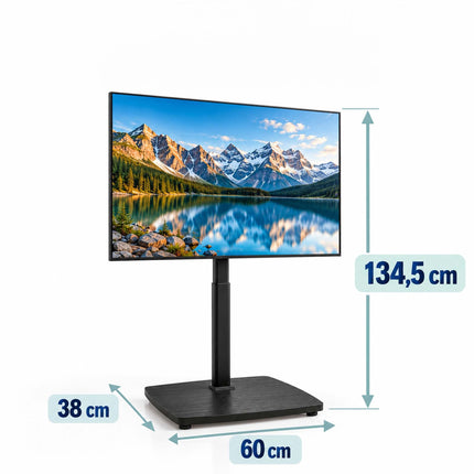 TV Floor Stand 43-75 Inch with Tilt and Swivel, VESA 600x400, Black