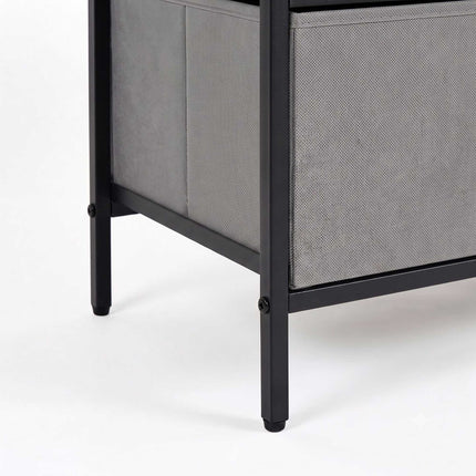 TV Lowboard with Storage, Greige-Black, 120 cm