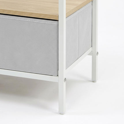 TV Lowboard with Storage, Wood-Look White, 120 cm