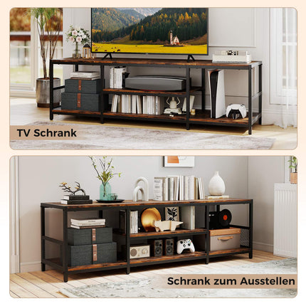 TV-Ständer für 65-Zoll-Fernseher, Industrieller Stil, Metallrahmen