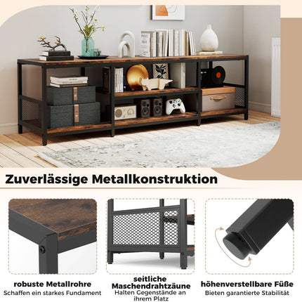 TV-Ständer für 65-Zoll-Fernseher, Industrieller Stil, Metallrahmen