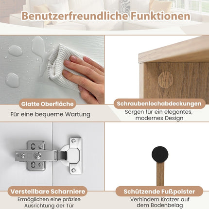 TV-Ständer für 80-Zoll-Fernseher mit Regalen und Schränken