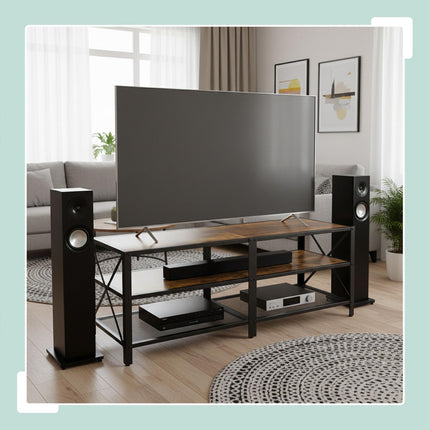 TV Stand with 4 Compartments, Industrial Design