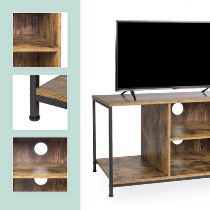 TV-Möbel mit 4 Fächern, Holzoptik