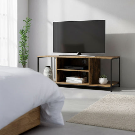 TV-Möbel mit 4 Fächern, Holzoptik