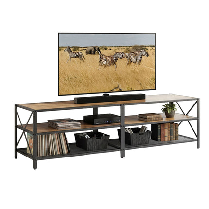 TV-Schrank mit 4 Fächern, Holzoptik