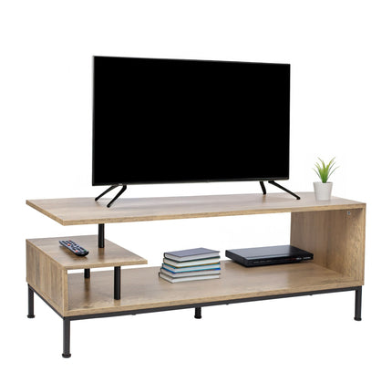 TV-Ständer mit offenen Regalen für 55-Zoll-Bildschirme
