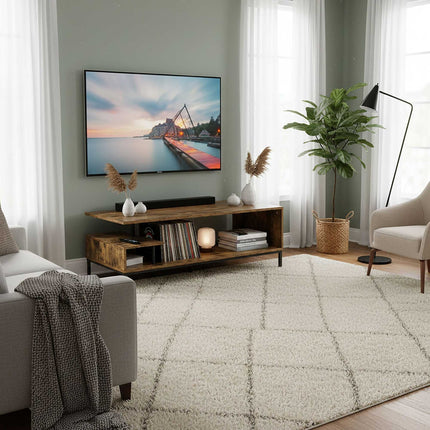TV-Ständer mit offenen Fächern für 55-Zoll-Bildschirme