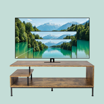 TV-Ständer mit offenen Fächern für 55-Zoll-Bildschirme