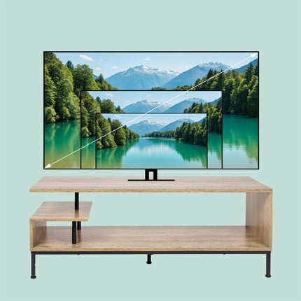 TV-Ständer mit offenen Regalen für 55-Zoll-Bildschirme