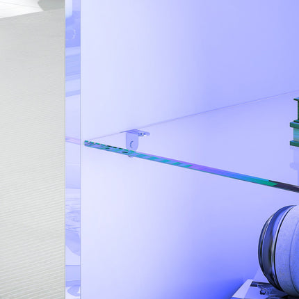 TV-Schrank mit RGB-LED-Beleuchtung, Hochglanzweiß