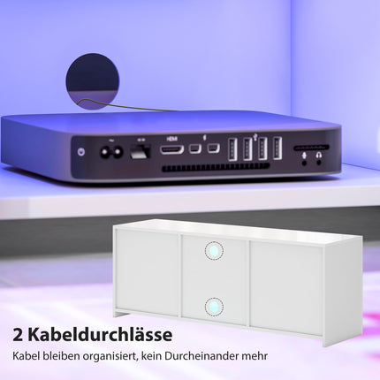 TV-Schrank mit RGB-LED-Beleuchtung, Hochglanzweiß