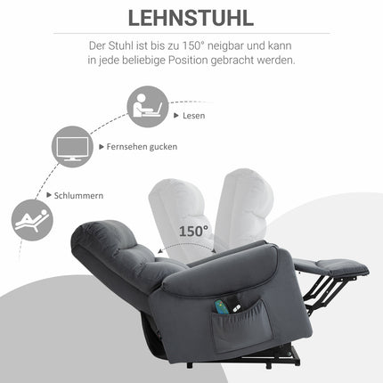 Elektrischer Relaxsessel mit Massage, Heizung und Aufstehhilfe