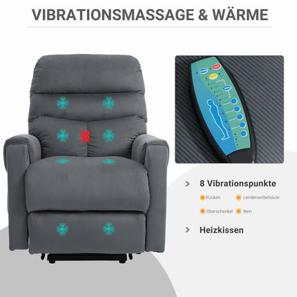 Elektrischer Relaxsessel mit Massage, Heizung und Aufstehhilfe