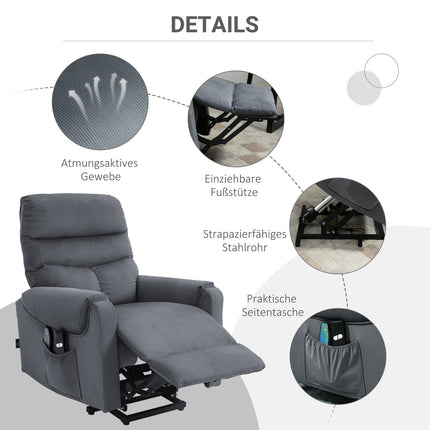Elektrischer Relaxsessel mit Massage, Heizung und Aufstehhilfe