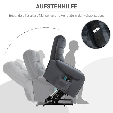 Elektrischer Relaxsessel mit Massage, Heizung und Aufstehhilfe