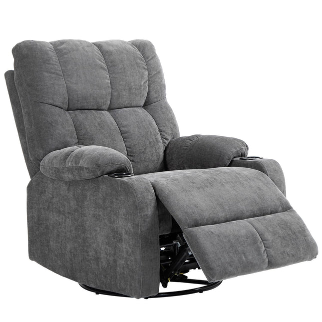 TV-Sessel mit Relaxfunktion, 360° drehbar, dunkelgrau, 88x96x108cm