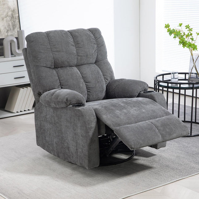 TV-Sessel mit Relaxfunktion, 360° drehbar, dunkelgrau, 88x96x108cm