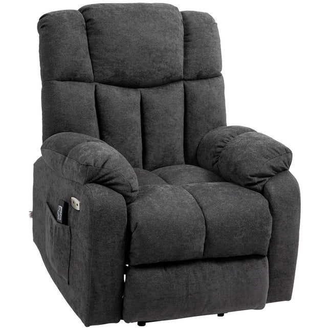 Elektrischer Relax-TV-Sessel mit USB-Anschluss, Schwarz