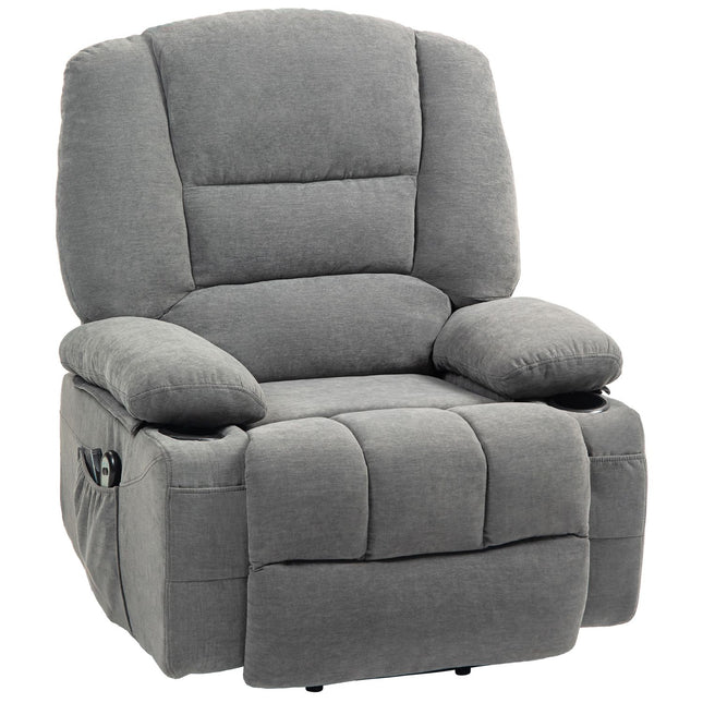 Elektrischer Relax-TV-Sessel, Heizung & Massage, Dunkelgrau