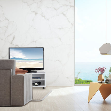 TV bench with 4 compartments and wheels