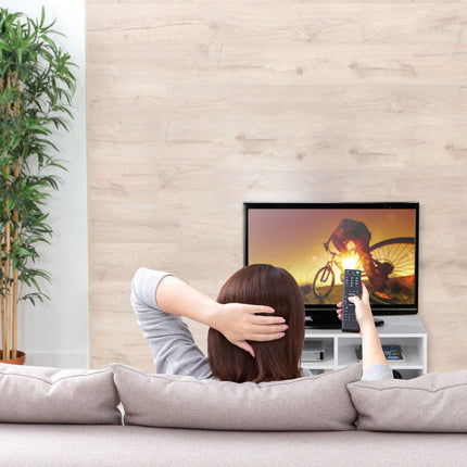 TV bench with 4 compartments and wheels