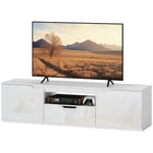 Weißes TV-Möbel – 160cm Lowboard, 2 Türen, Schublade