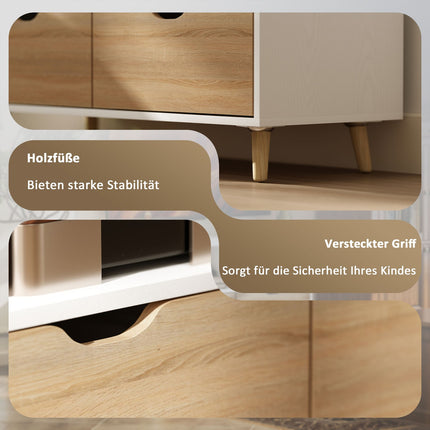 TV-Schrank Lowboard, 99 cm, 2 Ablagen & Schublade, Weiß