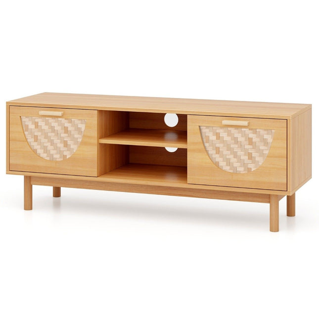 TV-Schrank mit 2 Schubladen &amp; offenen Regalen für Fernseher bis 55 Zoll TV-Lowboard Fernsehschrank