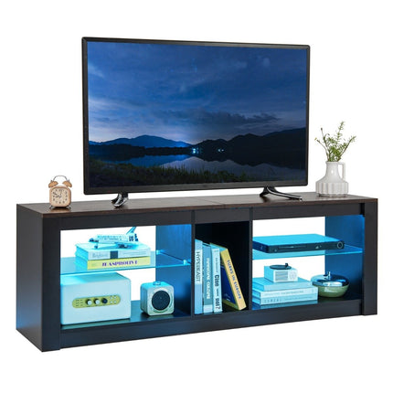 TV-Schrank mit LED-Beleuchtung für Fernseher bis 65 Zoll. Modernes Entertainment-Center