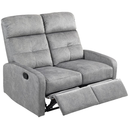 Liegesofa, 2-Sitzer mit Fußstütze, Taschenfederkern, Grau