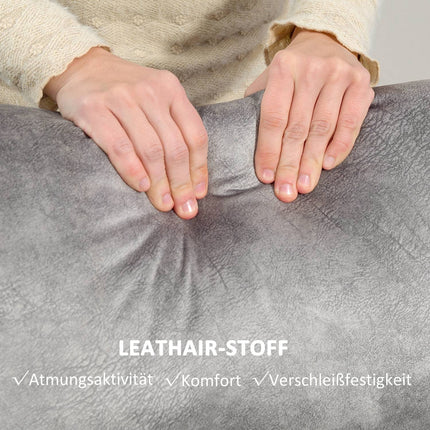 Liegesofa, 2-Sitzer mit Fußstütze, Taschenfederkern, Grau