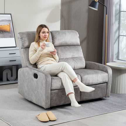 Liegesofa, 2-Sitzer mit Fußstütze, Taschenfederkern, Grau