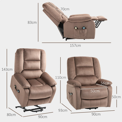 Electric recliner with stand-up assistance, massage and heating