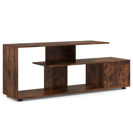 TV-Lowboard für Fernseher bis 55 Zoll mit Ablagen &amp; Unterschrank Fernsehschrank Lowboard braun