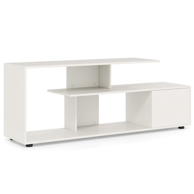 TV-Lowboard für Fernseher bis 55 Zoll mit Ablageflächen &amp; Unterschrank Fernsehschrank Lowboard weiß