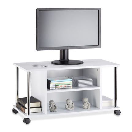 TV table white with wheels
