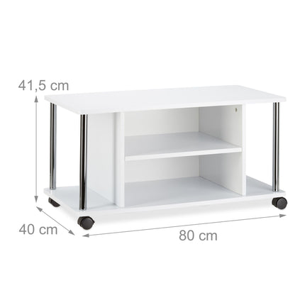 TV table white with wheels