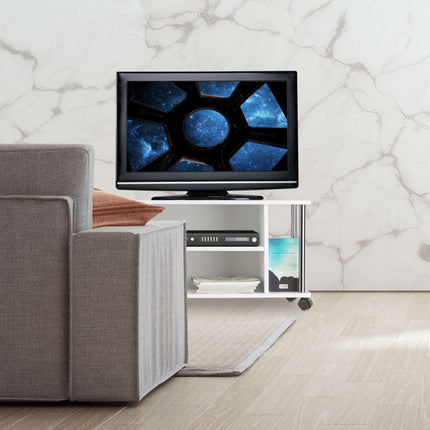 TV table white with wheels
