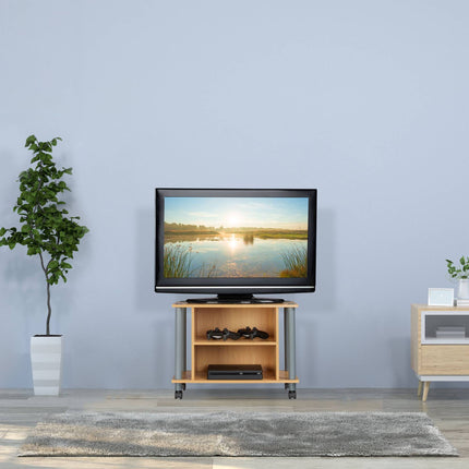 Fernsehtisch mit Rollen und 2 Fächern