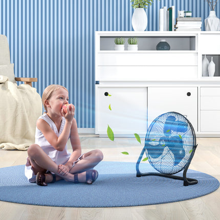 Elektrischer Tischventilator, 4 Geschwindigkeiten, 120° verstellbarer Winkel, schwarz