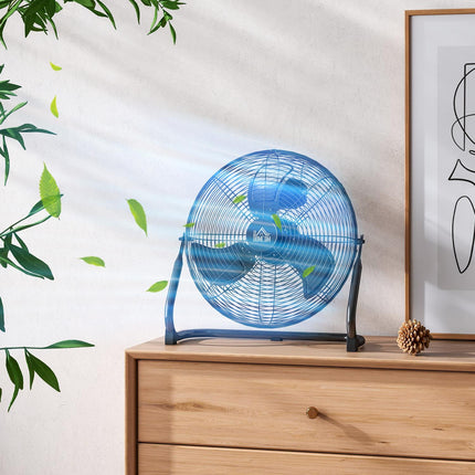 Elektrischer Tischventilator, 4 Geschwindigkeiten, 120° verstellbarer Winkel, schwarz