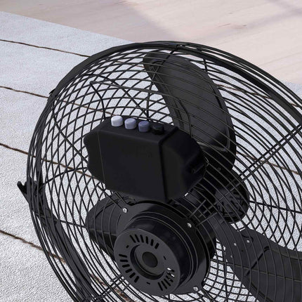 Elektrischer Tischventilator, 4 Geschwindigkeiten, 120° verstellbarer Winkel, schwarz