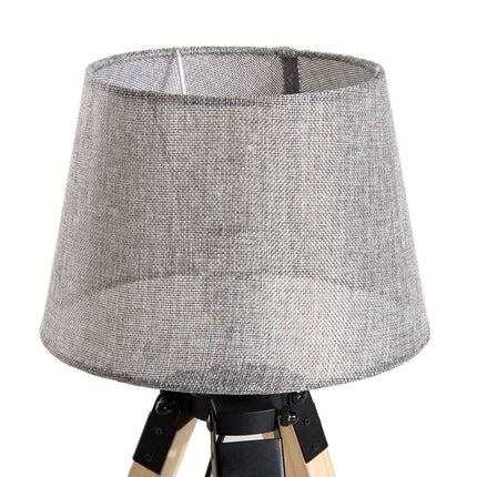 Bedside lamp in gray linen look, Pine & Polyester, E27