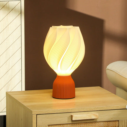 LED-Tischleuchte mit 3D-Blumen-Lampenschirm, Weiß