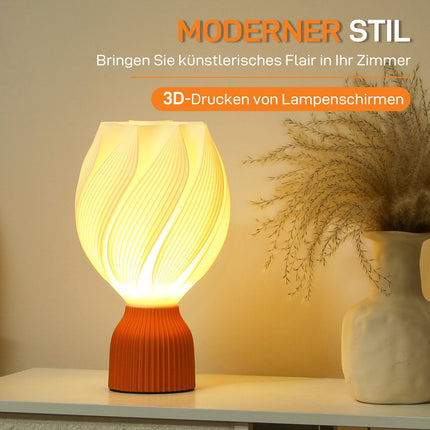 LED-Tischleuchte mit 3D-Blumen-Lampenschirm, Weiß
